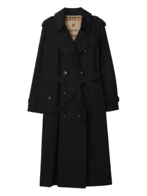 Burberry チェックパネル トレンチコート | ブラック | FARFETCH JP