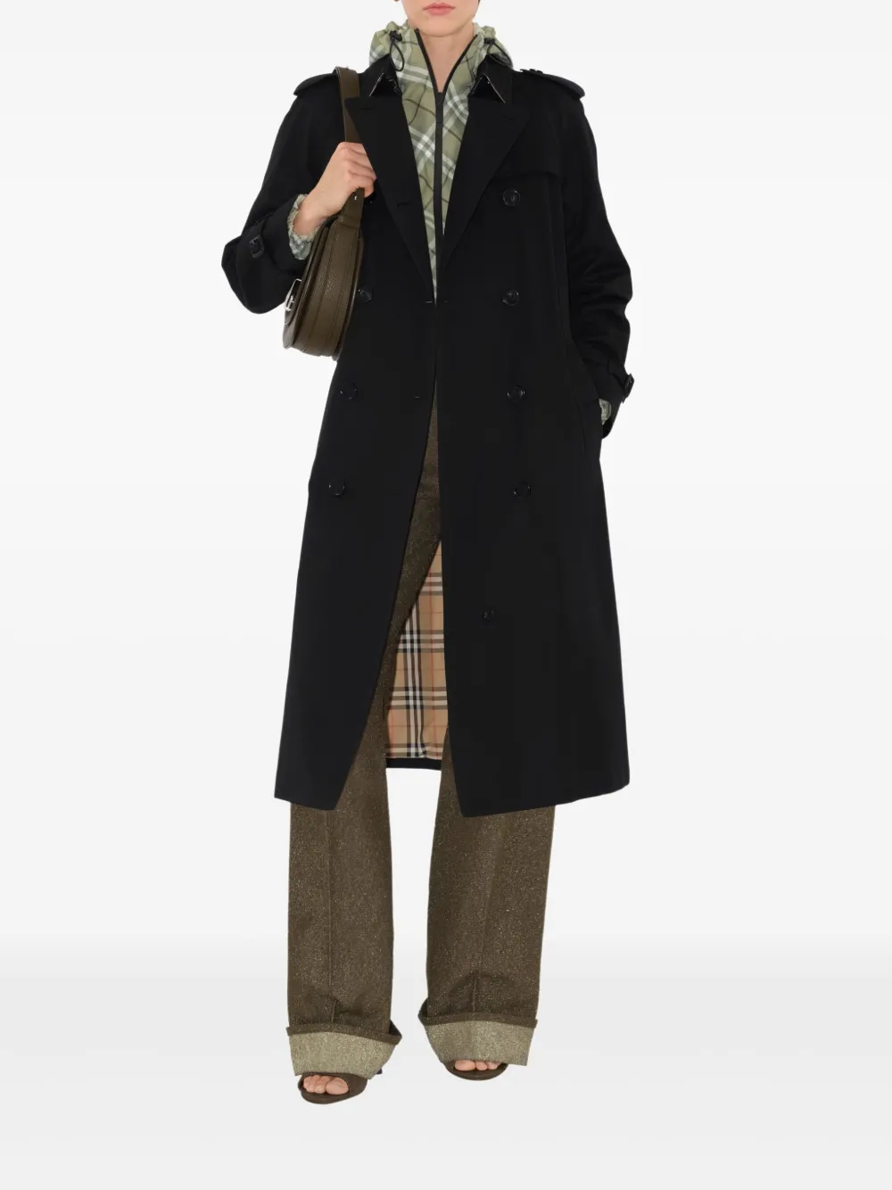 Burberry Waterloo Heritage trenchcoat met dubbele rij knopen Zwart