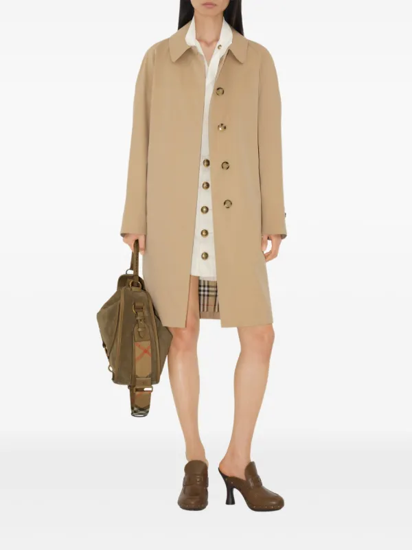 Burberry Camden Heritage Button Coat | Neutrals | FARFETCH