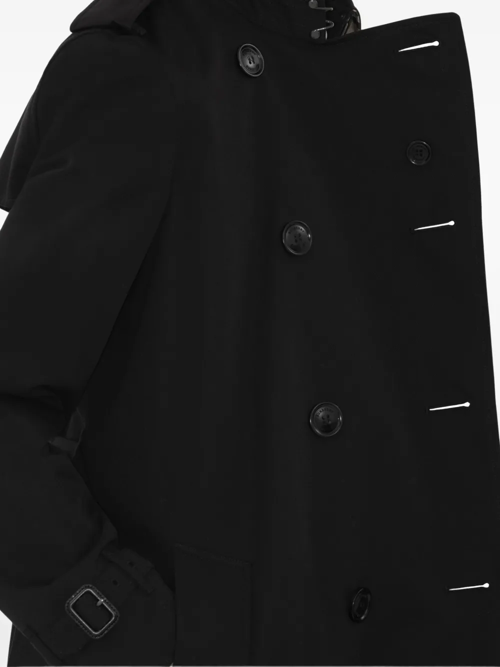 Burberry Belted Double-breasted Trench Coat In Black
