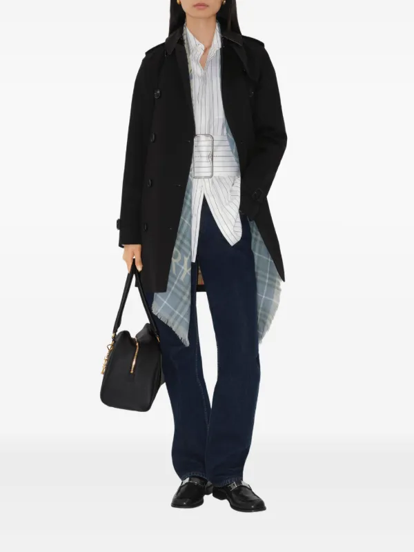 Burberry Belted double-breasted Trench Coat | Black | FARFETCH