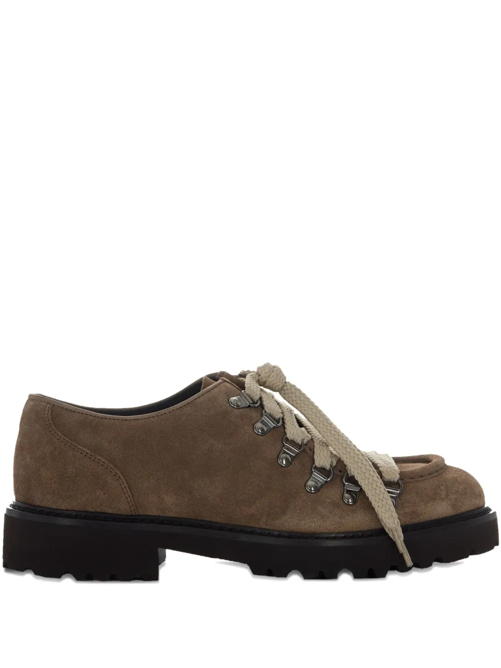 Doucal's lace-up suede low-top boots Brown
