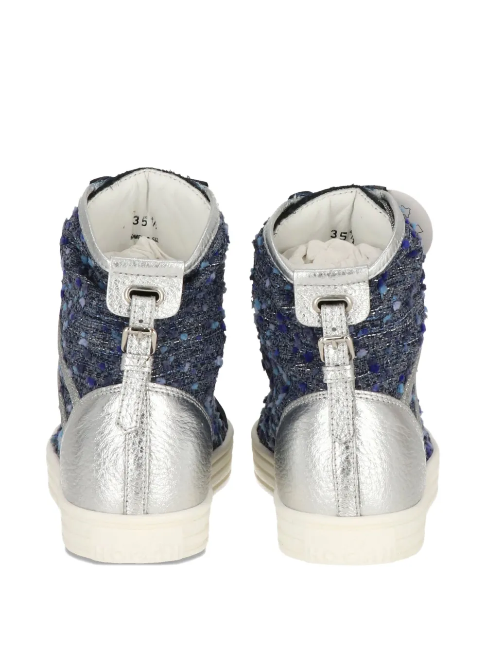 Hogan Tweed-detail High-top Sneakers In Blue