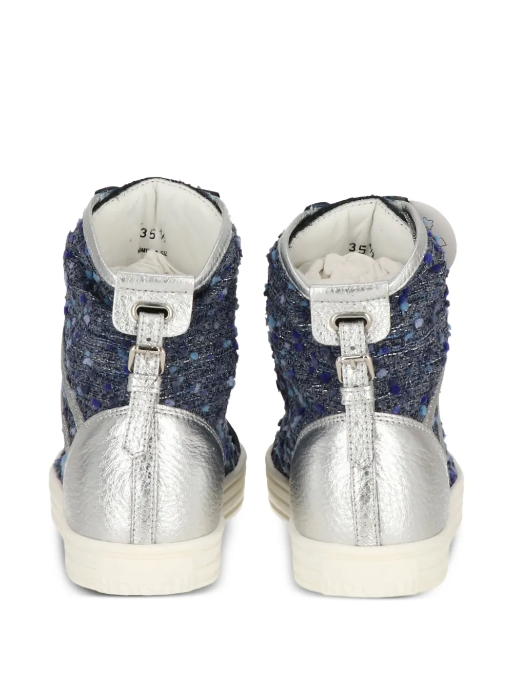 Hogan tweed-detail high-top sneakers Blue