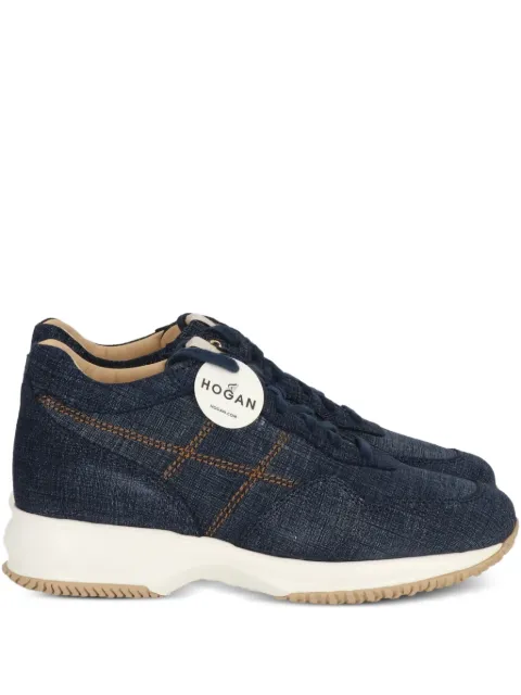 Hogan denim-textured lace-up sneakers 