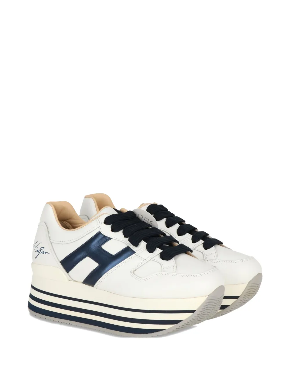 Hogan Platform Logo Sneakers In White