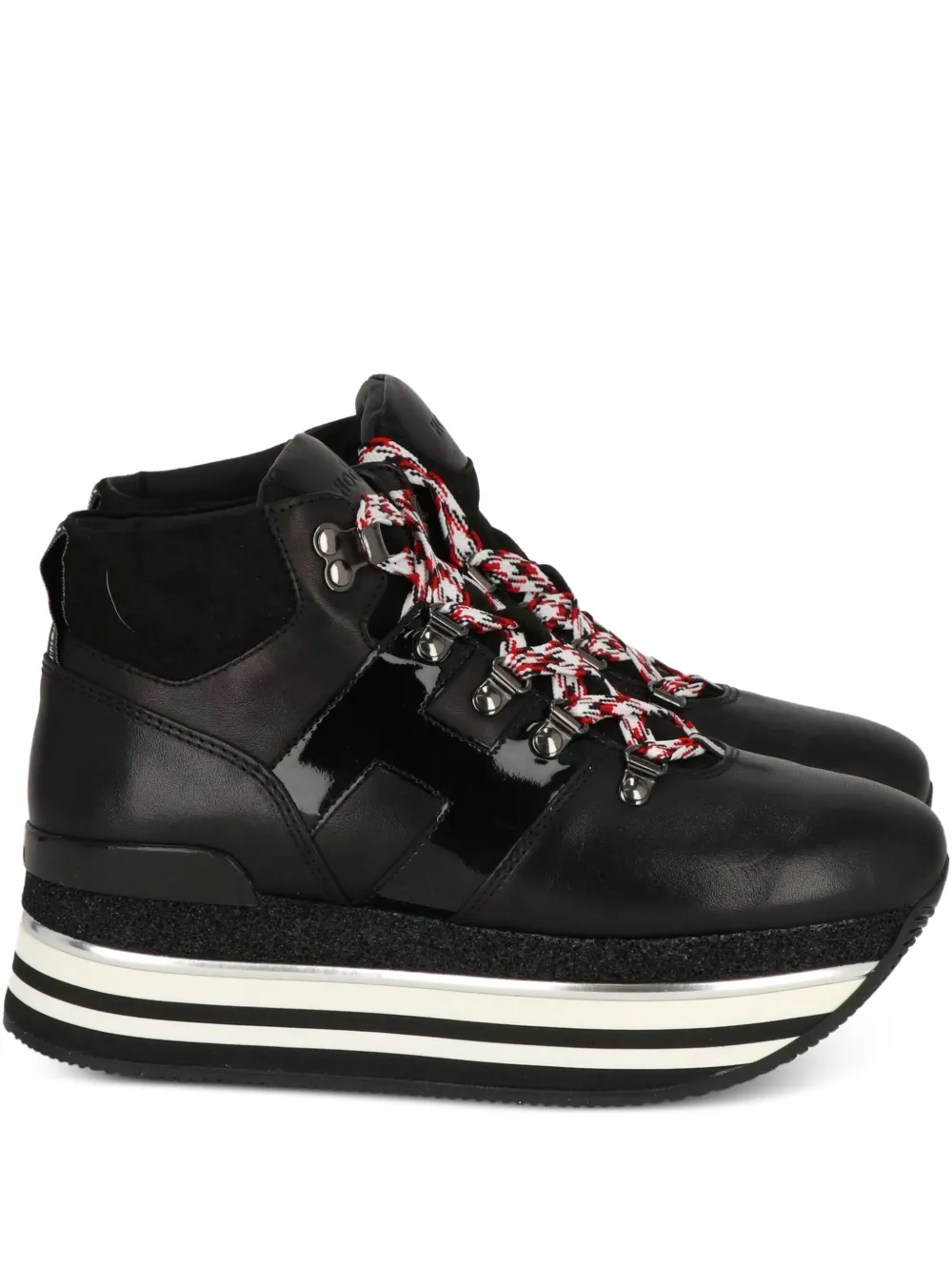 Hogan platform leather lace-up sneakers Black
