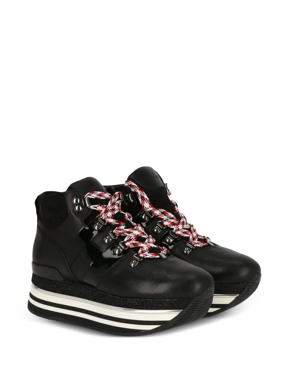 Hogan platform leather lace-up sneakers Black