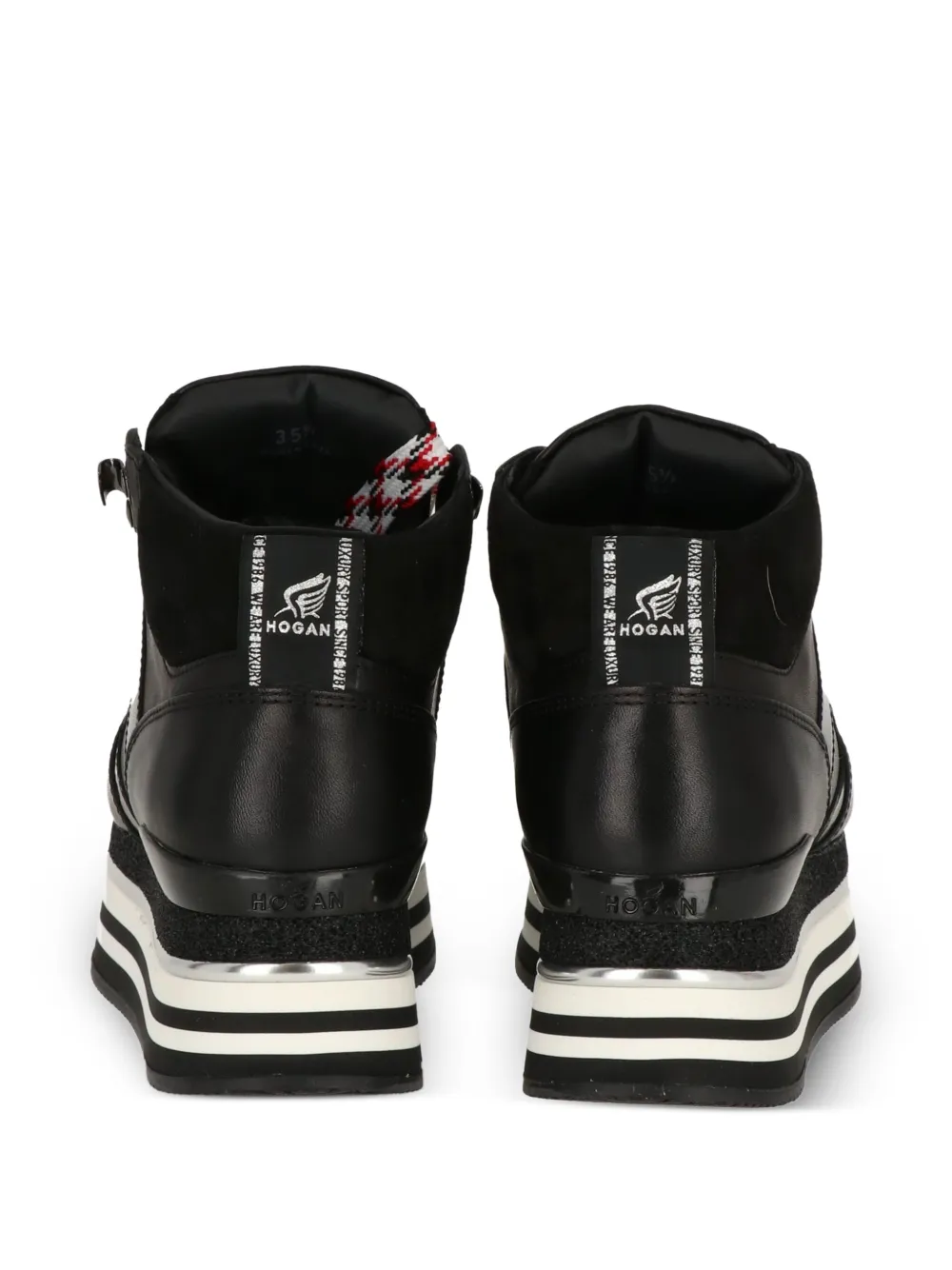 Hogan platform leather lace-up sneakers Black