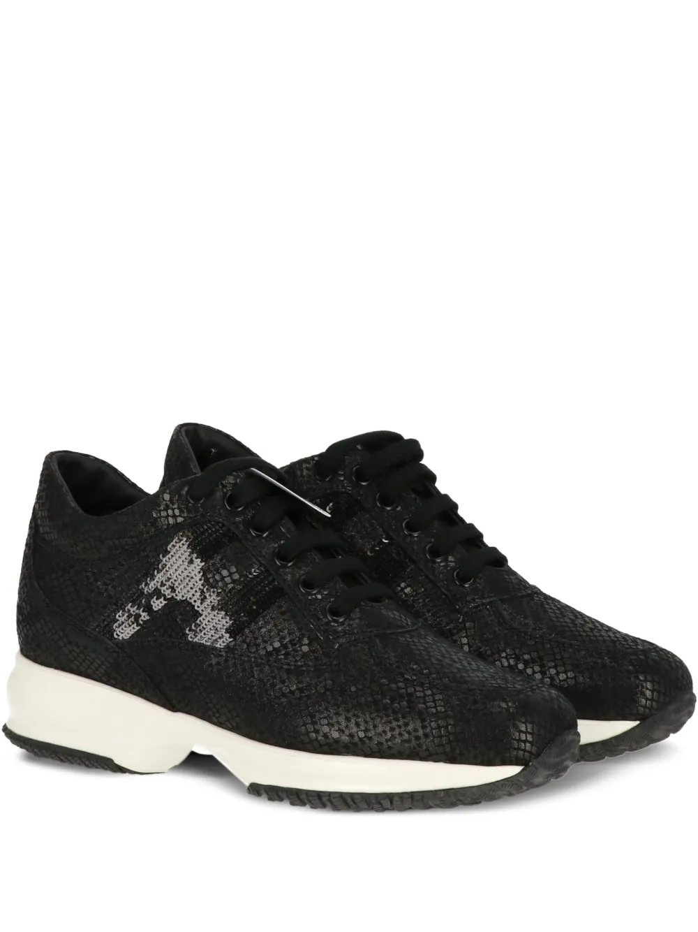 Hogan logo-embellished lace-up sneakers Black