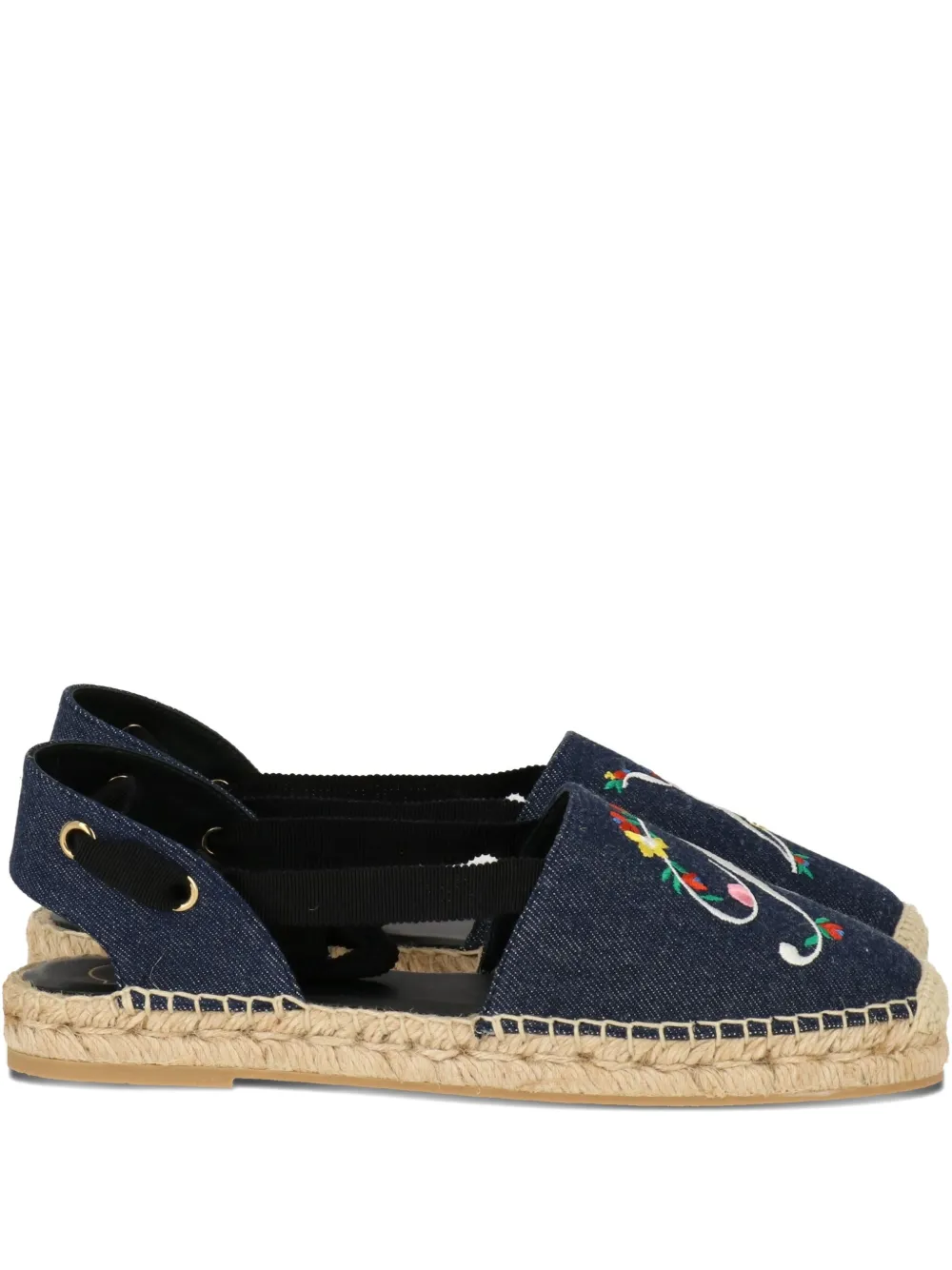 Roger Vivier embroidered denim espadrilles | Blue | Image 1