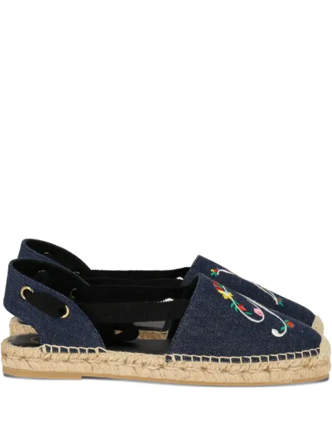 Roger Vivier embroidered denim espadrilles
