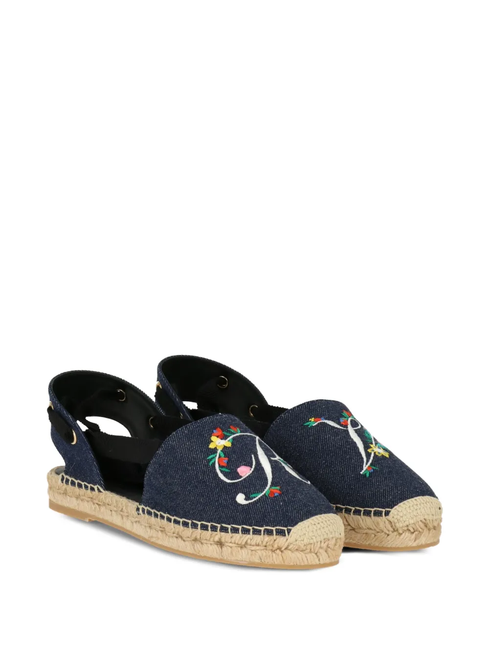 Roger Vivier embroidered denim espadrilles | Flat Espadrilles | Image 2