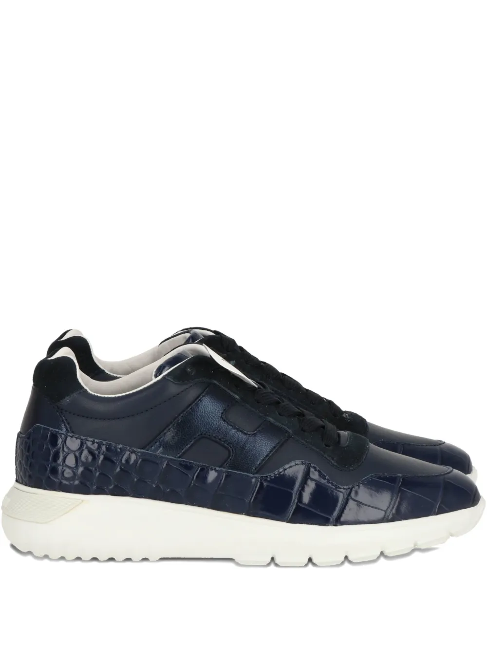 Hogan crocodile-effect leather sneakers Blue