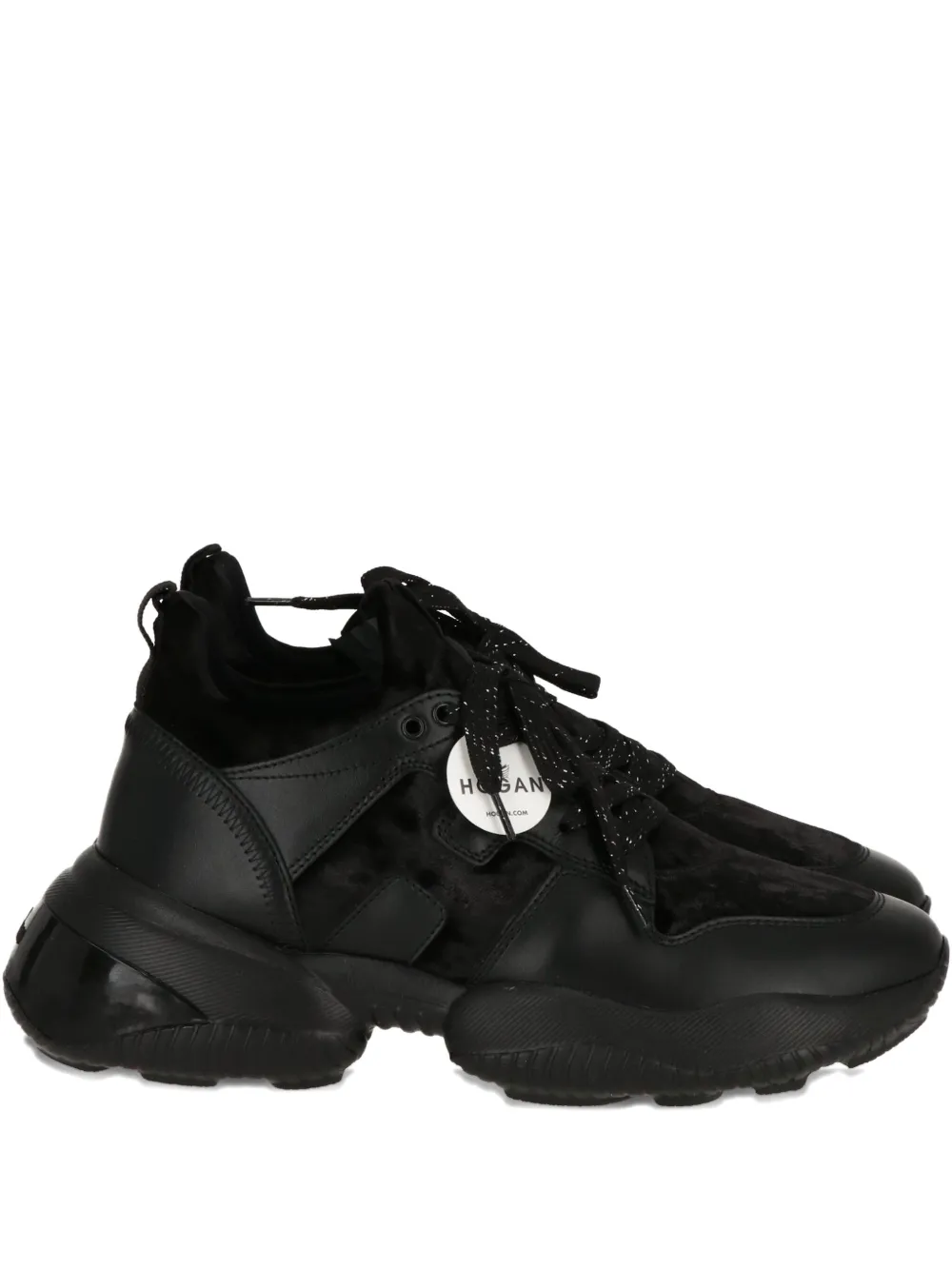 Hogan Lace-up Leather Sneakers In Black
