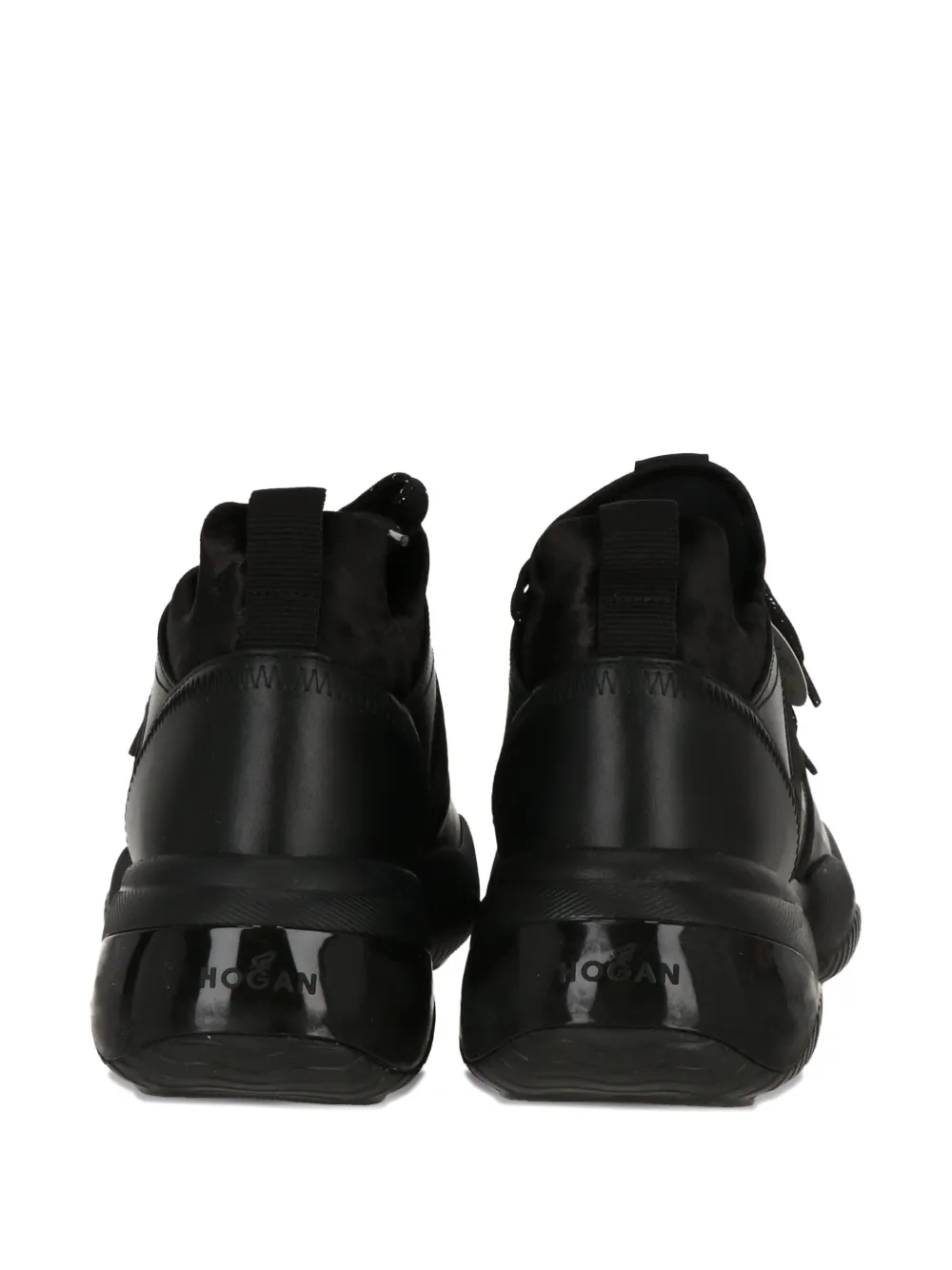 Hogan Lace-up Leather Sneakers In Black