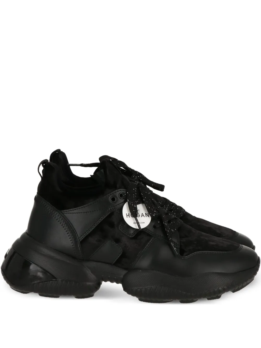 Hogan lace-up leather sneakers Black