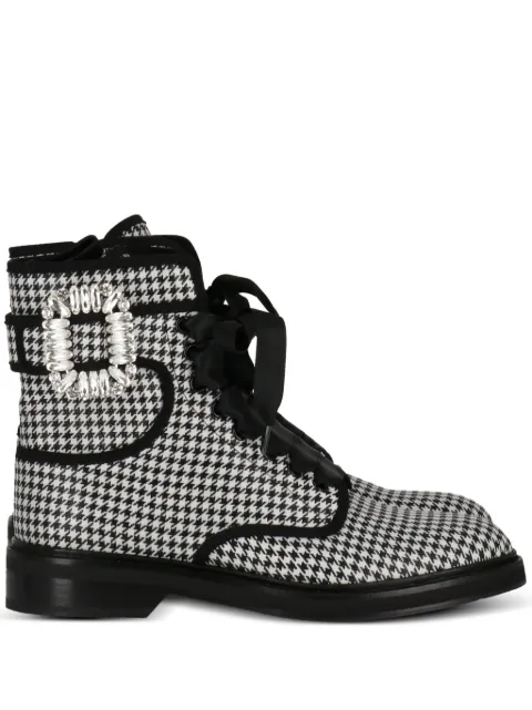 Roger Vivier houndstooth buckle boots
