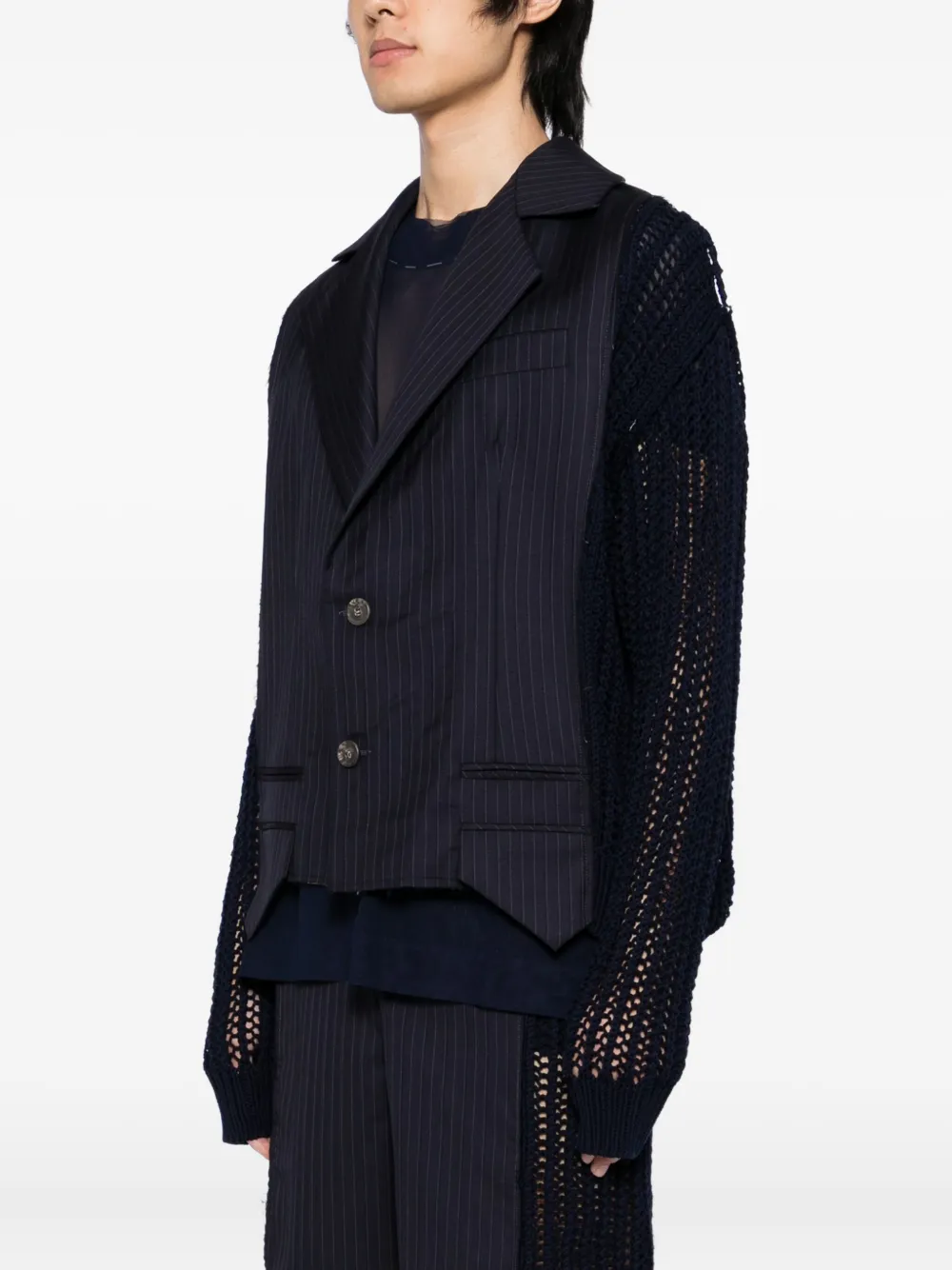 SONIA CARRASCO Gerafelde wollen blazer Blauw