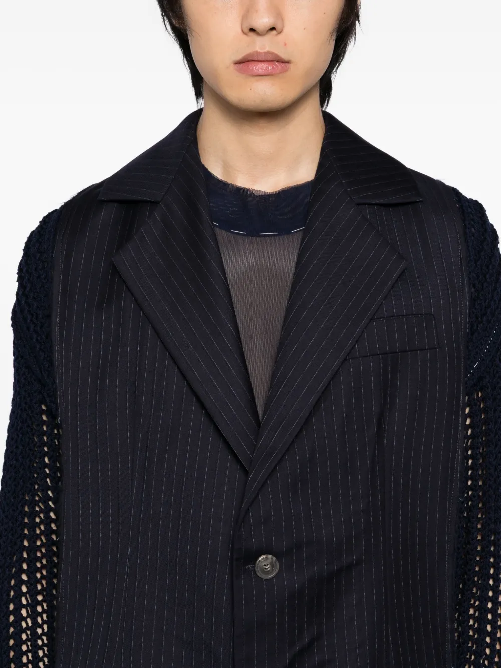 SONIA CARRASCO Gerafelde wollen blazer Blauw