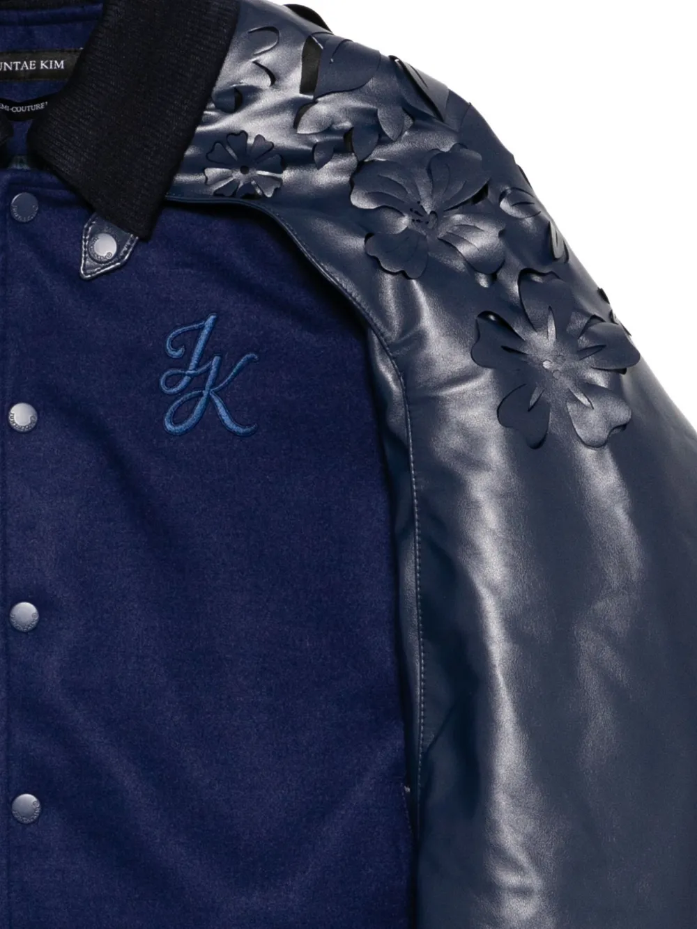  Juntae Kim Laser-cut Flower Jacket - Blue 