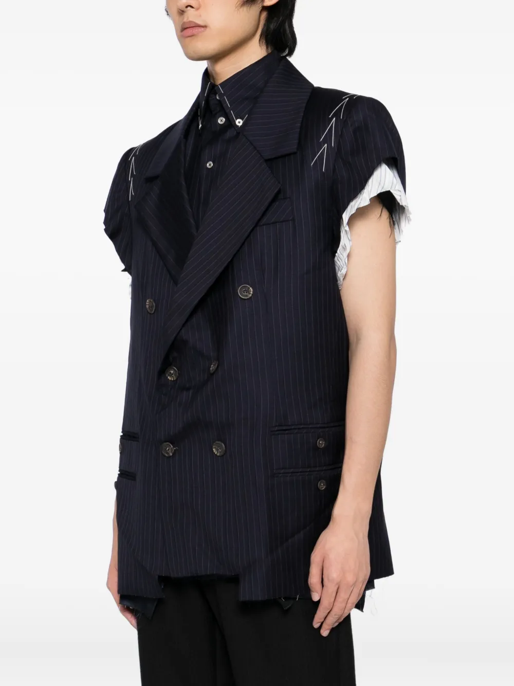 Sonia Carrasco Distressed Gilet In Blue