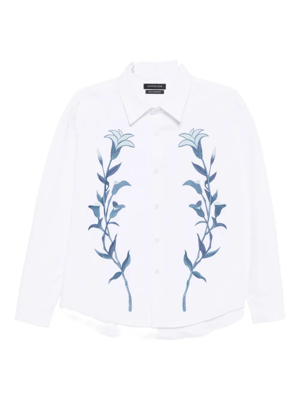 Juntae Kim Floral-embroidered Shirt In White