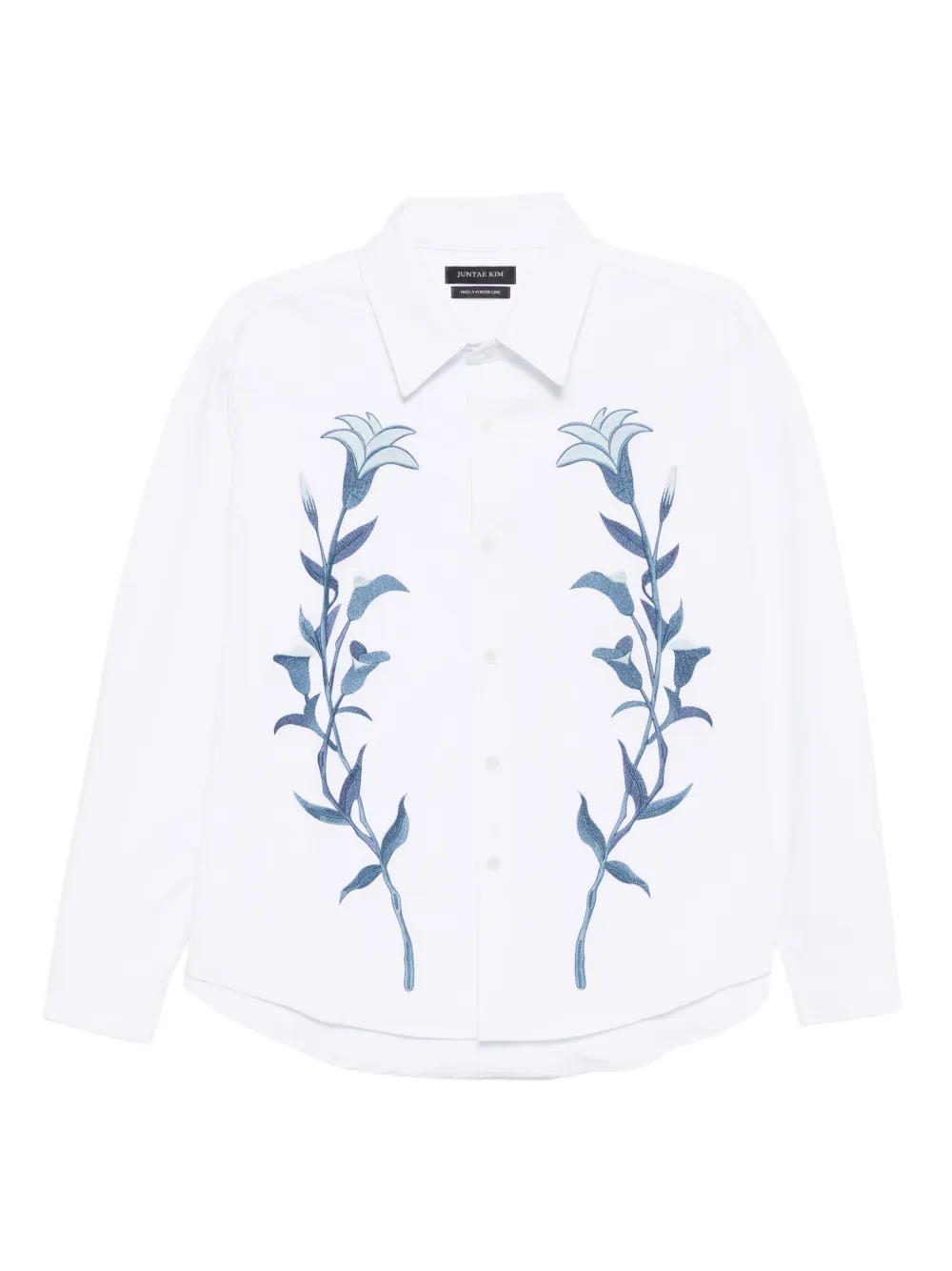 JUNTAE KIM floral-embroidered shirt | White | Image 1
