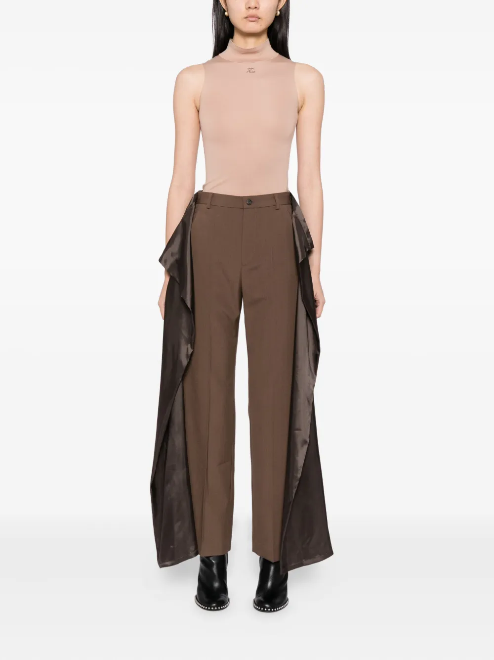 MM6 Maison Margiela Broek met vlakken - Bruin