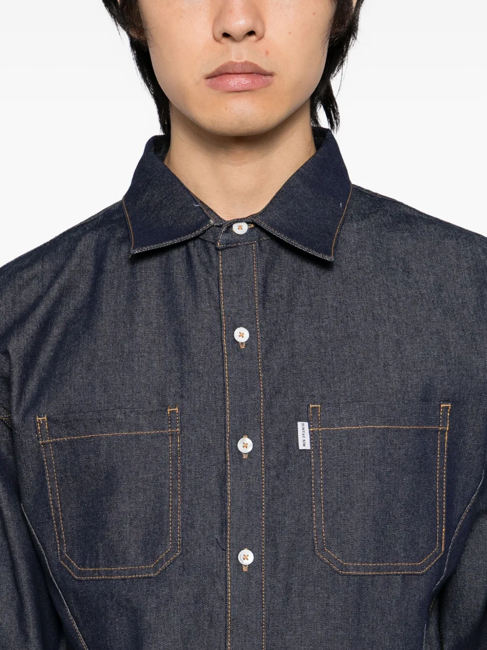 Juntae Kim Corset-style Denim Shirt In Black