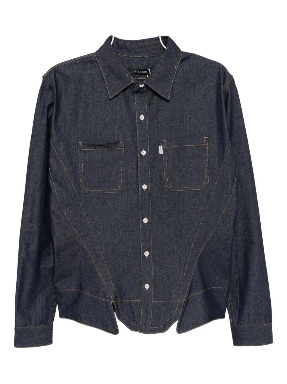 Juntae Kim Corset-style Denim Shirt In Black