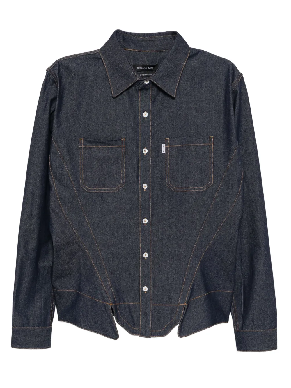 JUNTAE KIM corset-style denim shirt | Blue | Image 1