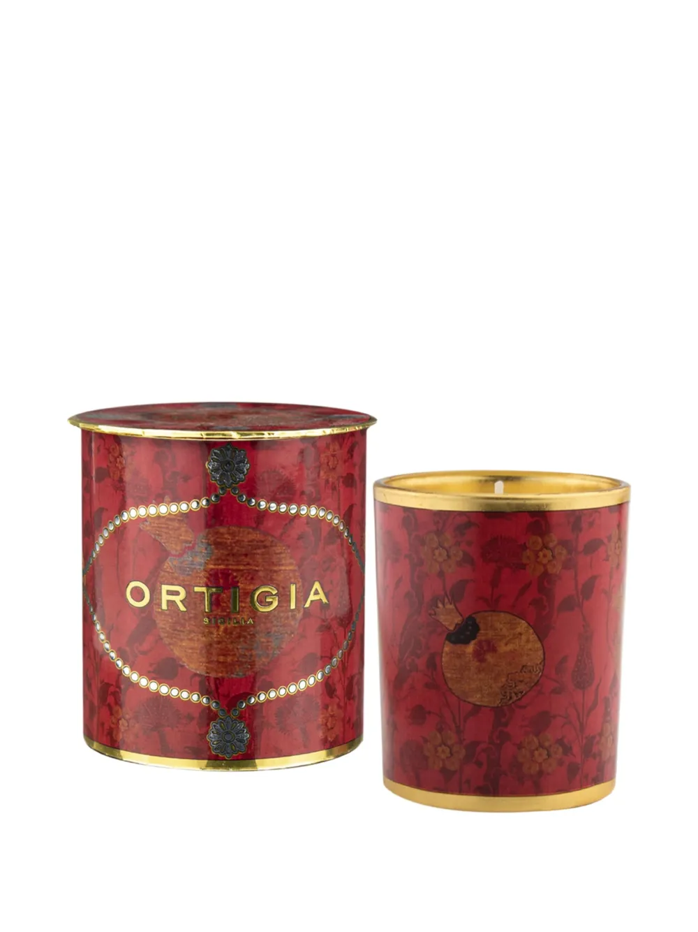 Ortigia Sicilia Melograno Candle (7cm X 8.5cm) In Red