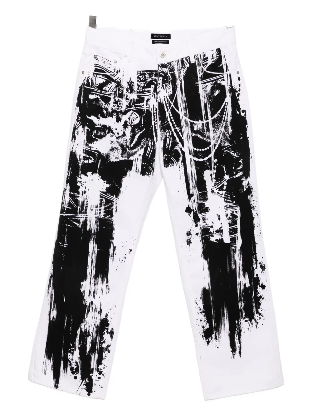 Juntae Kim Trompe L'oeil Wide-leg Jeans In White