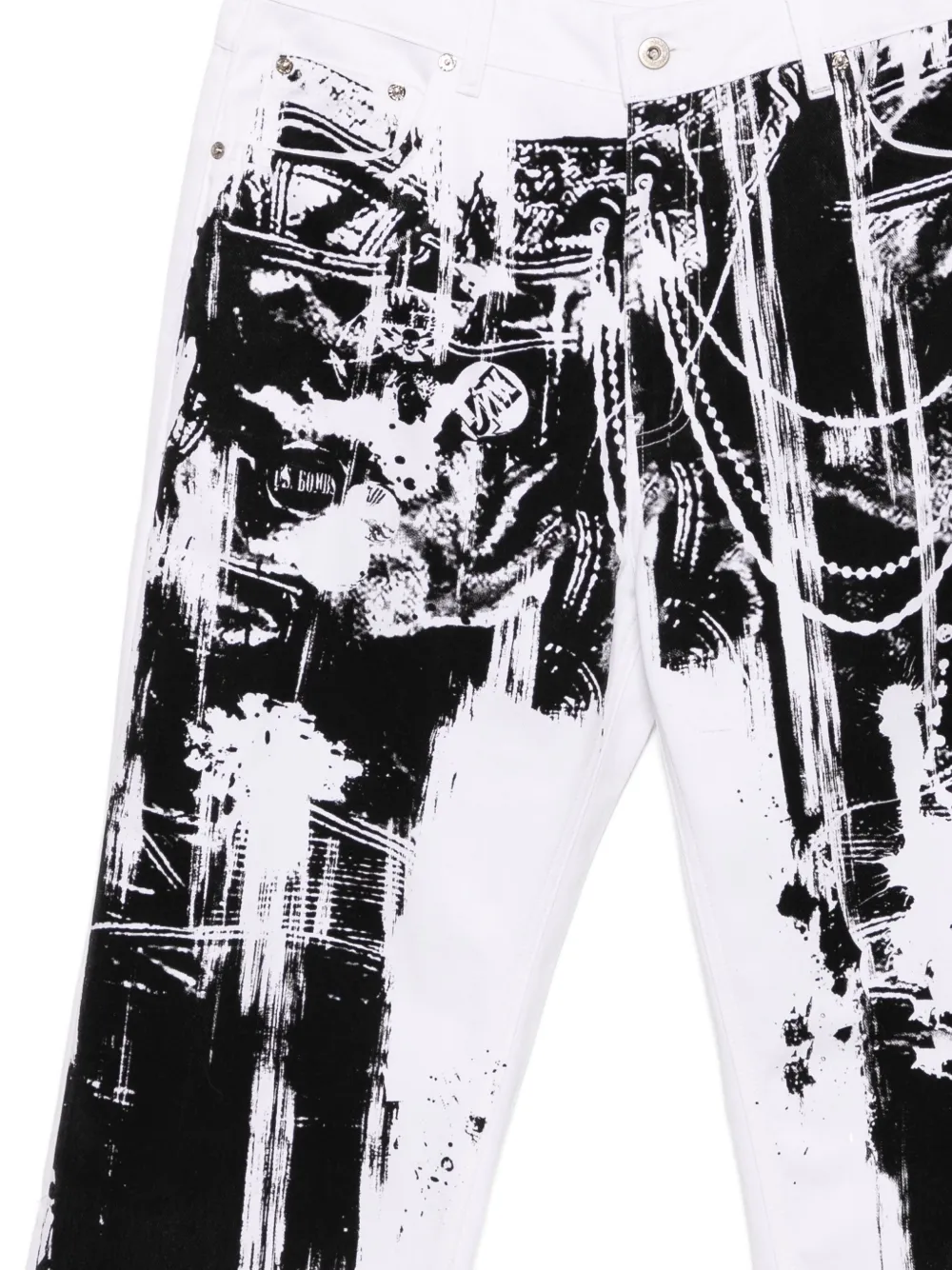 Juntae Kim Trompe L'oeil Wide-leg Jeans In White