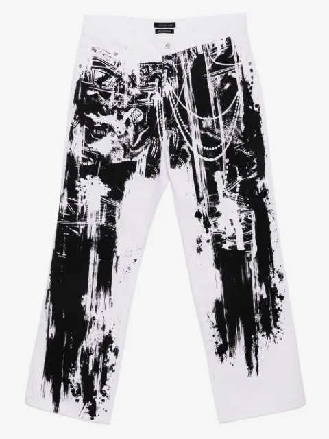 JUNTAE KIM Trompe L'oeil wide-leg jeans