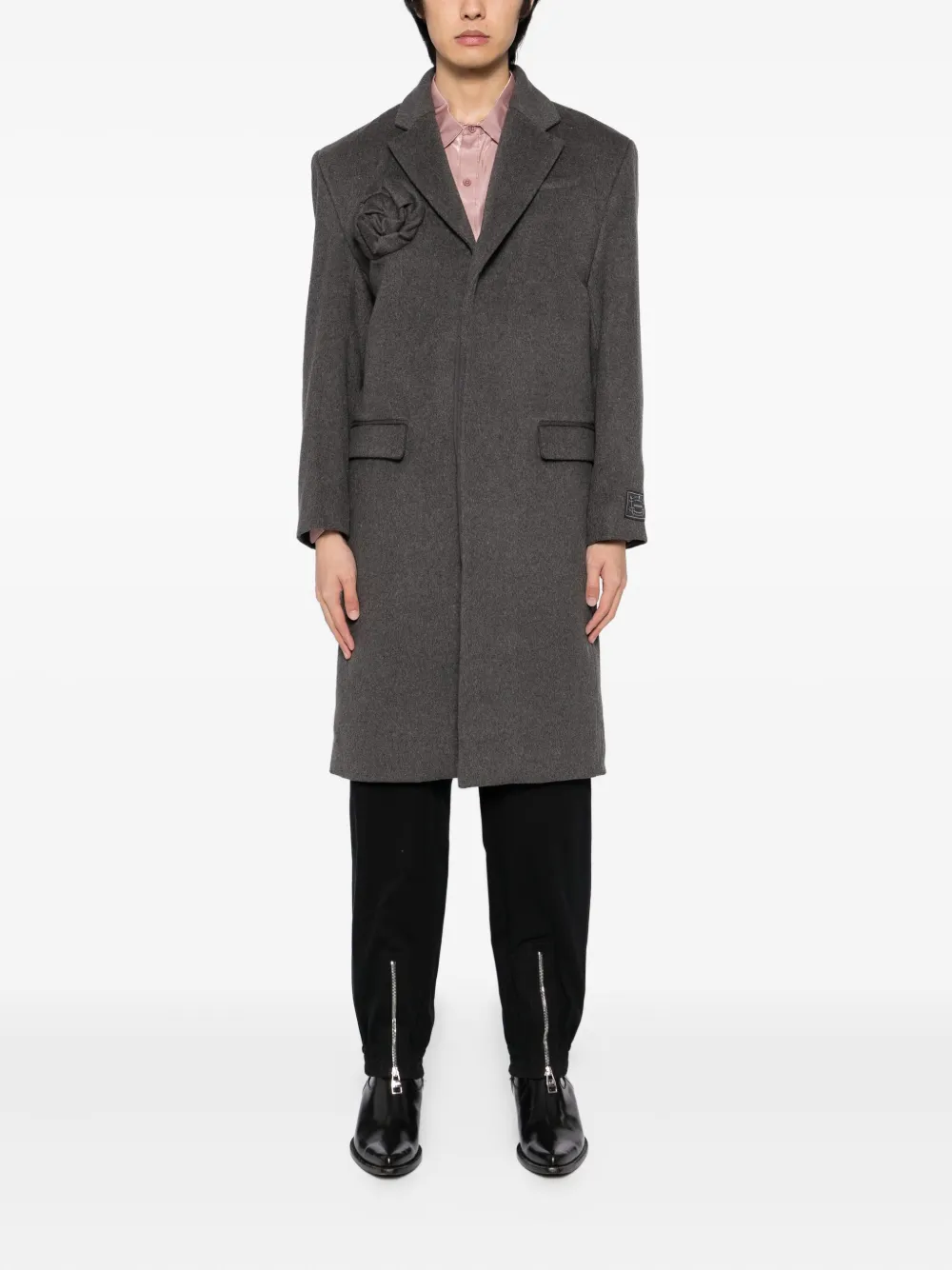 JUNTAE KIM floral-embellishment coat | Single Breasted Coats | Image 2
