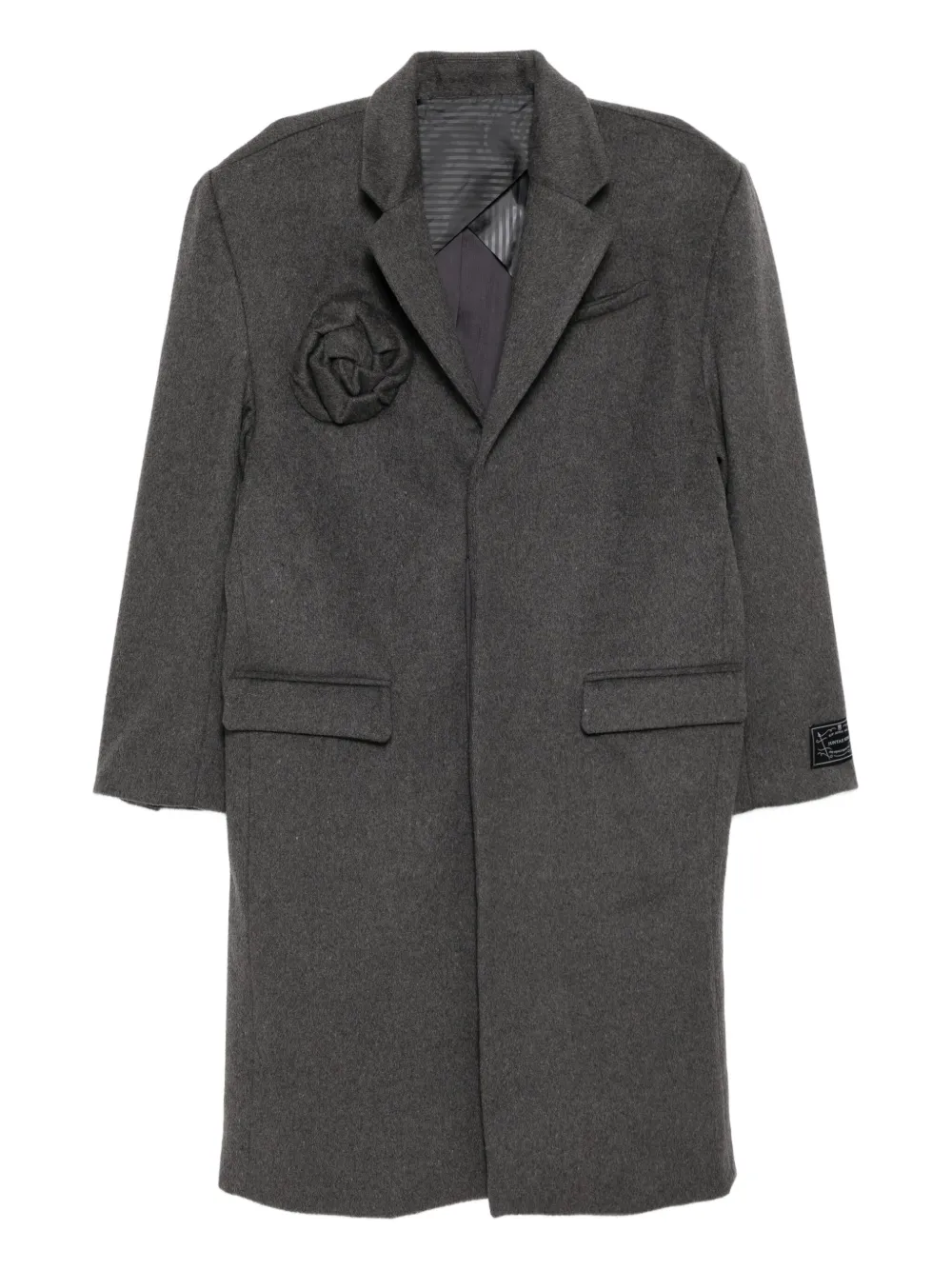 JUNTAE KIM floral-embellishment coat | Grey | Image 1