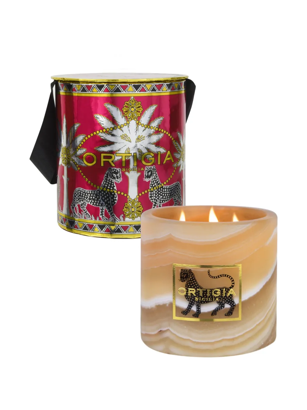 Ortigia Sicilia Zagara Alabaster Small Candle (10cm X 10cm) In Brown