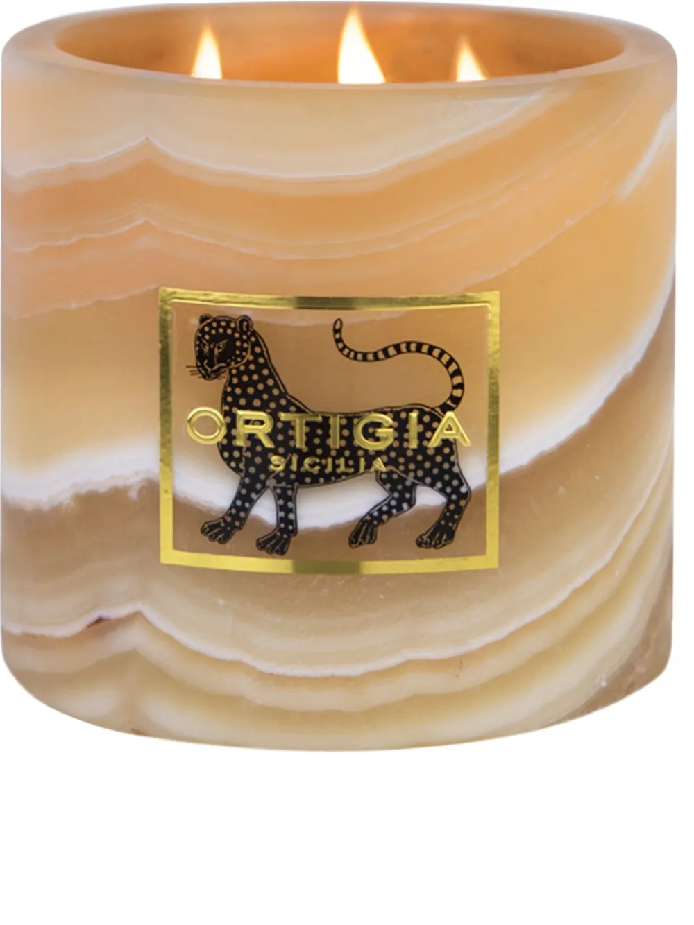 Ortigia Sicilia Zagara Alabaster Small Candle (10cm X 10cm) In Brown