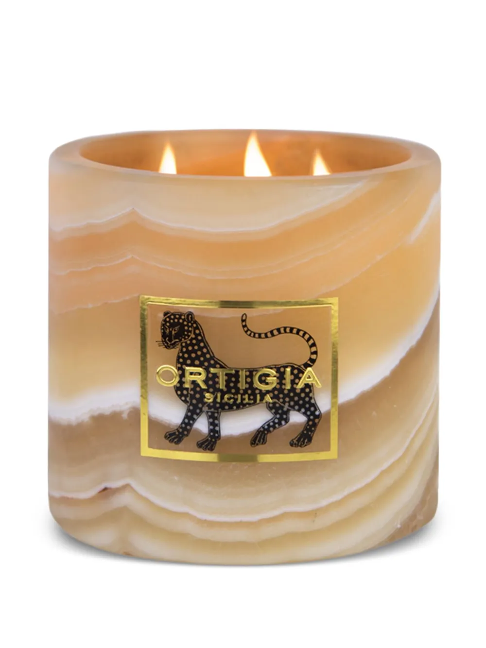 Ortigia Sicilia Zagara Alabaster small candle (10cm x 10cm) | Candles | Image 2
