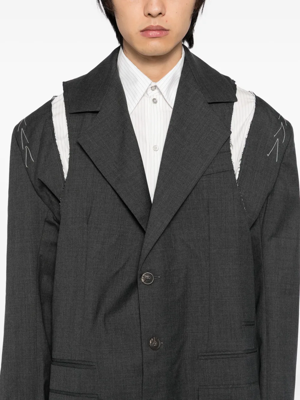 SONIA CARRASCO Gedeconstrueerde blazer Wit