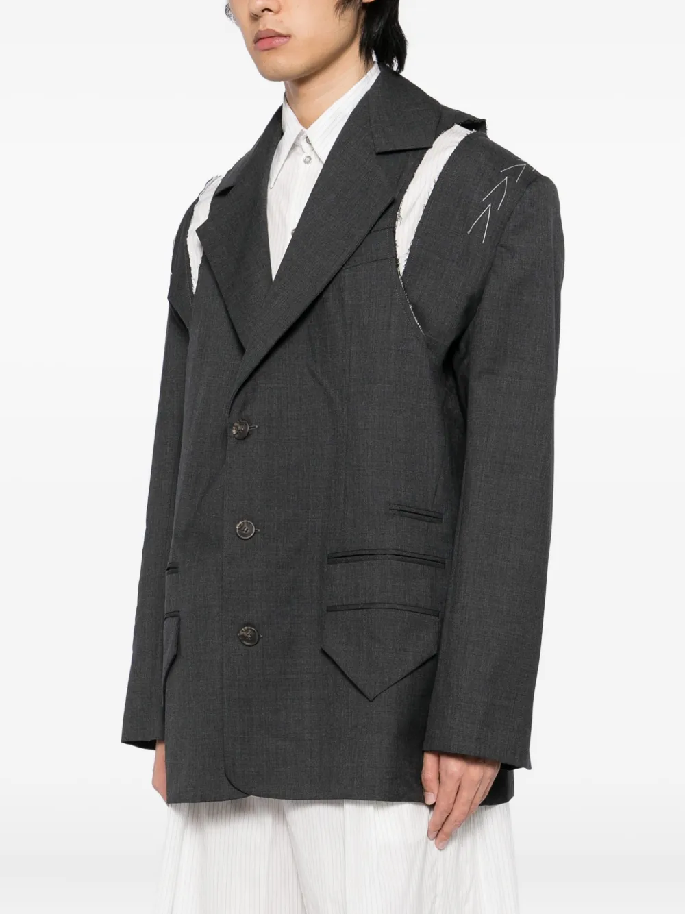 SONIA CARRASCO Gedeconstrueerde blazer Wit