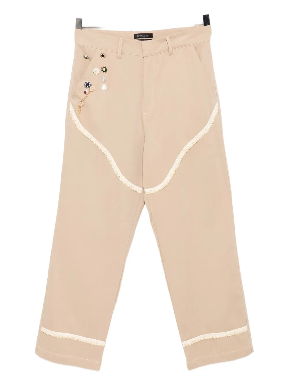 Juntae Kim Corset-trimmed Chinos In Neutral
