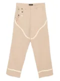 JUNTAE KIM corset-trimmed chinos - Neutrals