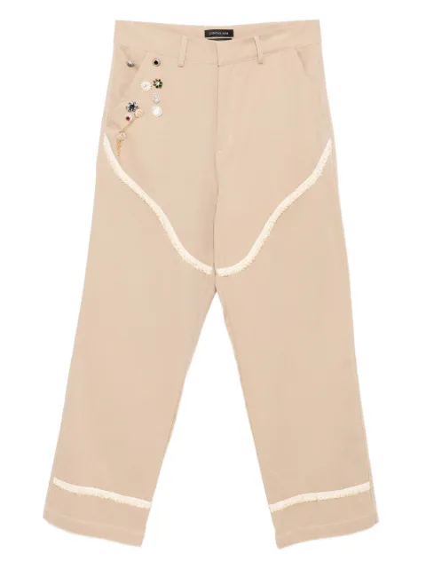JUNTAE KIM corset-trimmed chinos