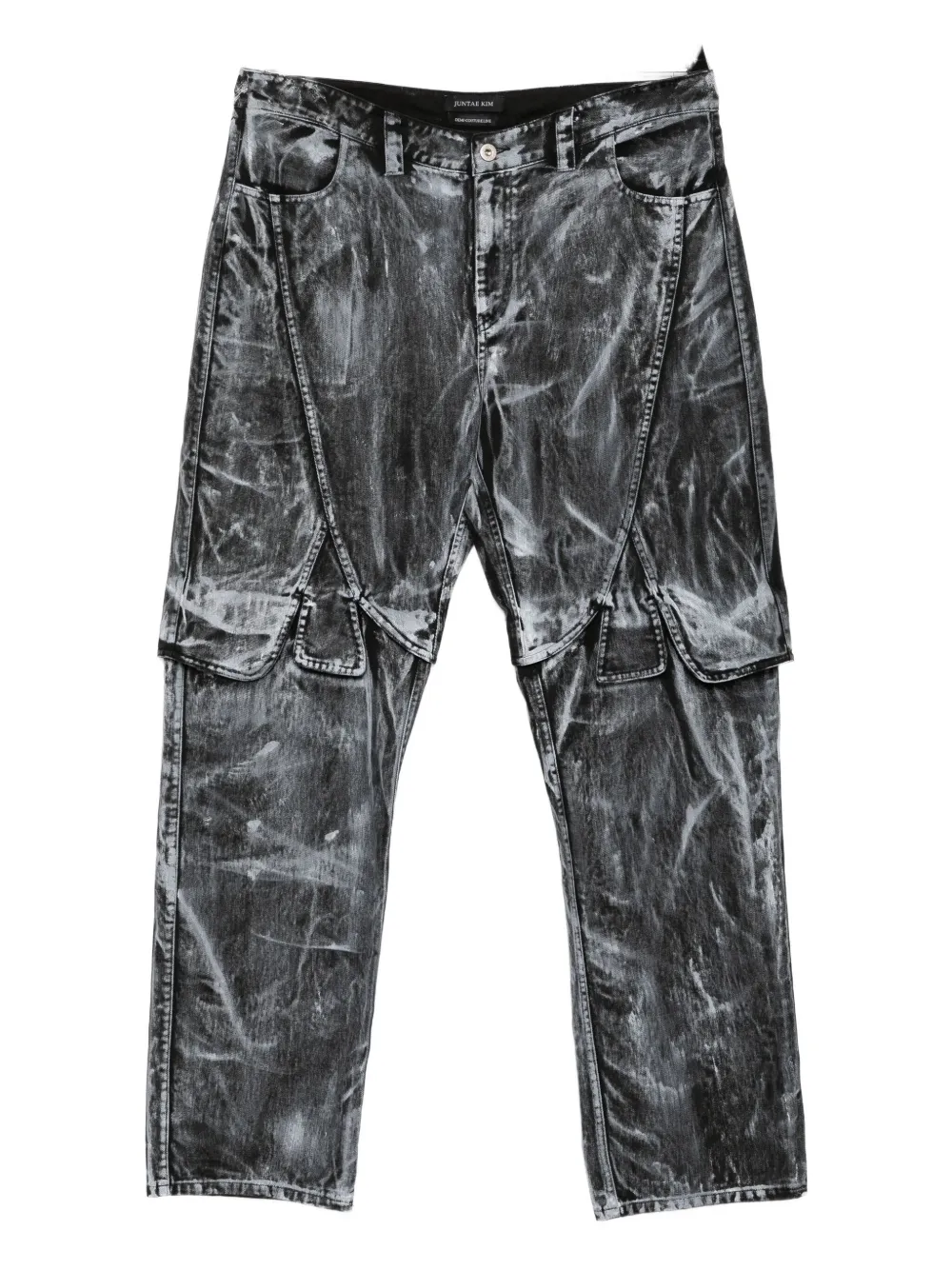 Juntae Kim Painted Petal Jeans In Gray