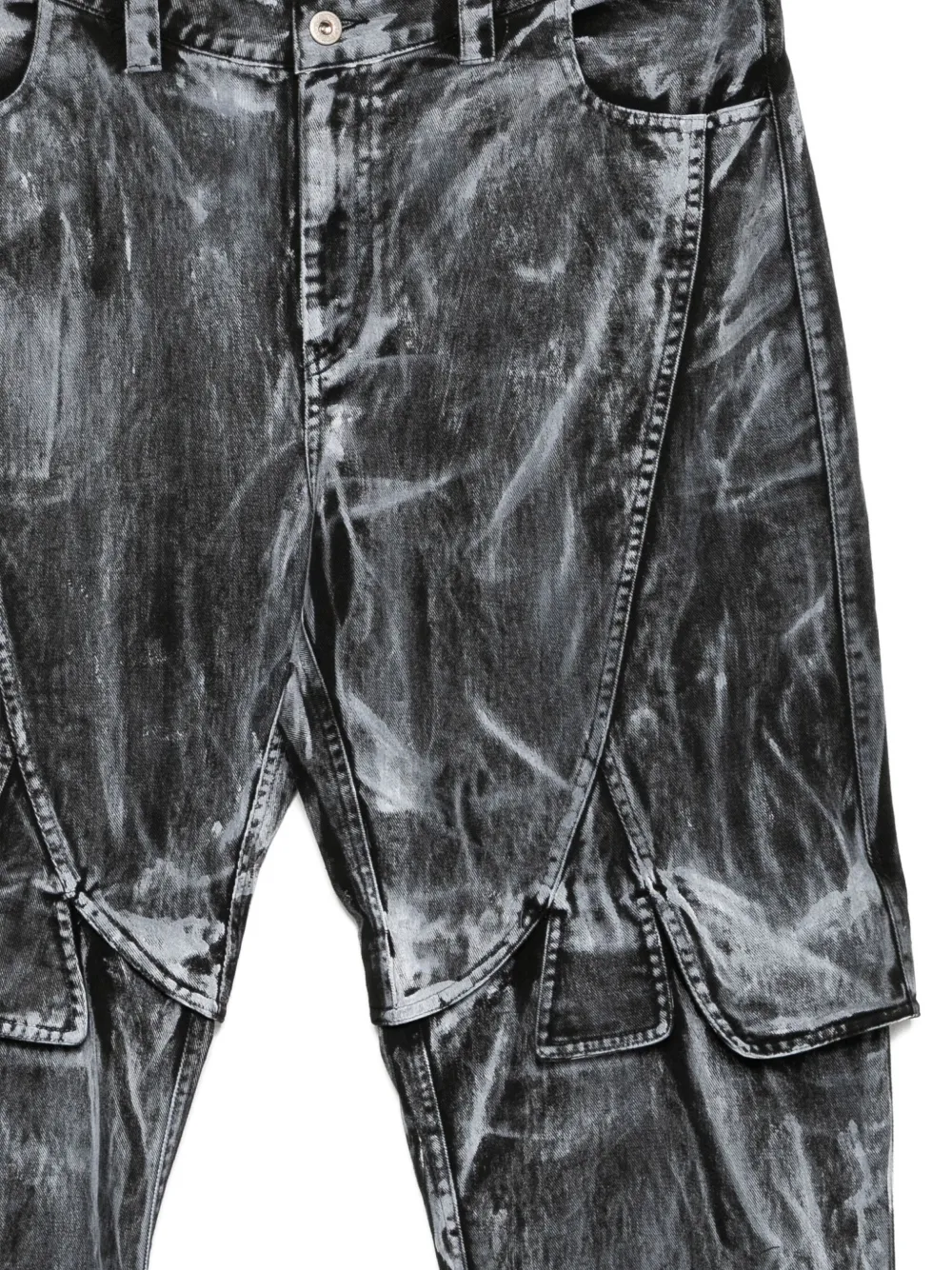 Juntae Kim Painted Petal Jeans In Gray