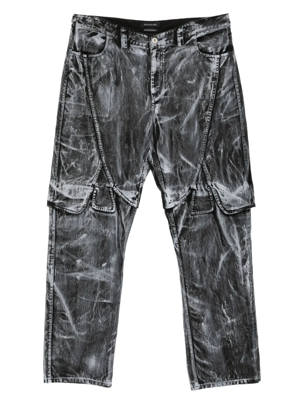 JUNTAE KIM jeans con pétalos pintados | negro | Image 1