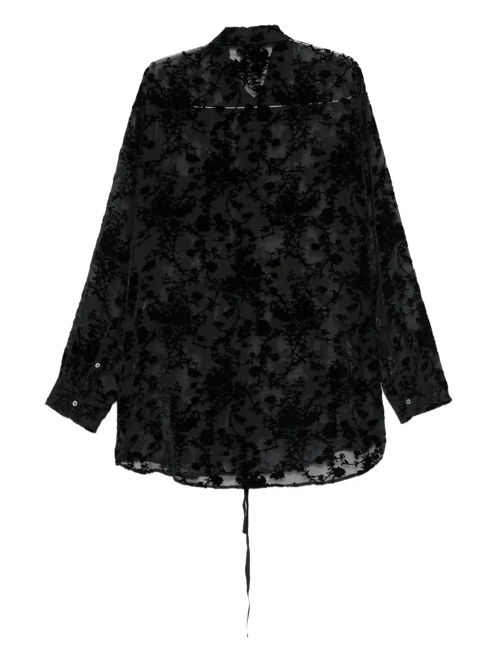 Ann Demeulemeester floral-pattern velvet shirt - Zwart
